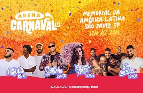 Arena Carnaval 2022 terá Ensaios da Anitta, Bloco da Santinha, Bloco do Gilsons, Bloco Leva Meu Coração e outras atrações