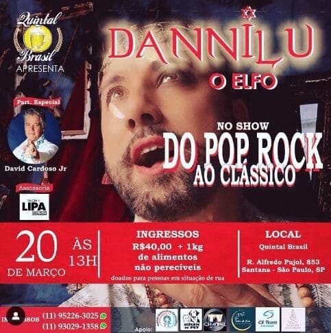 <strong>Dannilu, O Elfo, comanda show do ‘Pop Rock ao Clássico’ em homenagem a sua mãe bruxa e participação de David Cardoso Jr</strong>